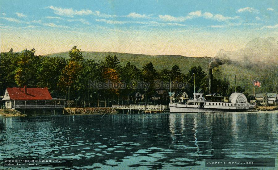 Postcard: Railroad Station and Wharf, Alton Bay, Lake Winnipesaukee, New Hampshire